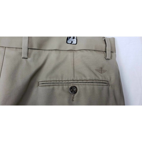 Dockers Signature Khaki Pants Mens Size 36x34 Flat Front 100% Cotton Tan - Picture 5 of 8